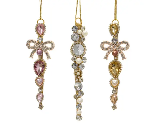 Decoris | Hangfiguur Acrylic Bow 4x15cm Assortiment 