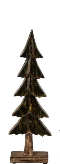 J-Line | Beeld Kerstboom Hout 11,5x5x37cm