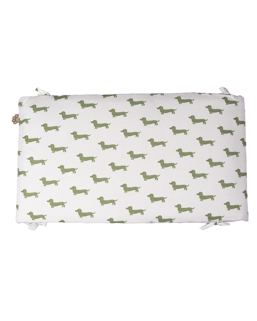 Pericles | Bed/Parkbumper Teckel Allover Matcha