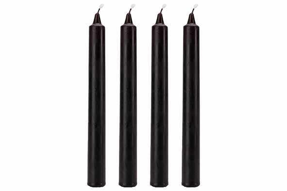 Cosy & Trendy | Kaars Blood Dripping Zwart 2x2xH20cm 4-pack