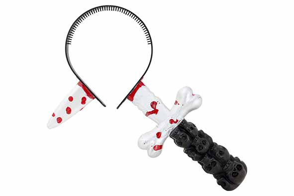 Cosy & Trendy | Verkleedaccessoire Diadeem Bloody Knife Zwart 18x4xH29 cm