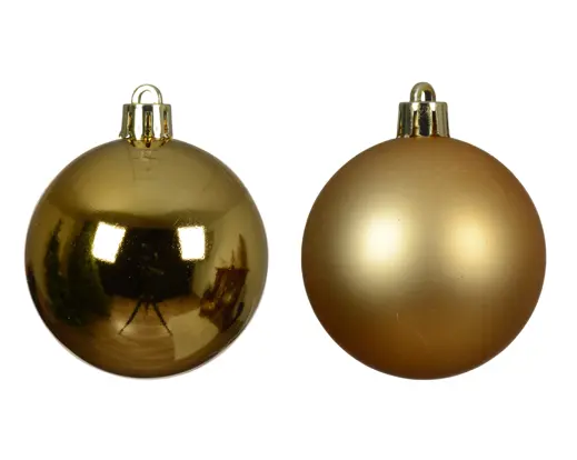 Decoris | Kerstbal Polystyreen Mix Licht Goud Ø10cm 4-pack