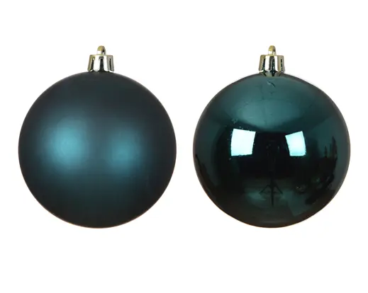 Decoris | Kerstbal Polystyreen Mix Emerald Ø10cm 4-pack