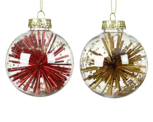 Decoris | Kerstbal Pet Transparant Ø8cm Assortiment 