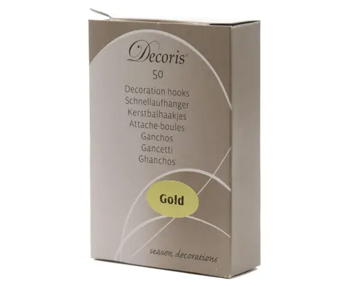 Decoris | Haakjes vr Kerstboom Goud 50-pack 