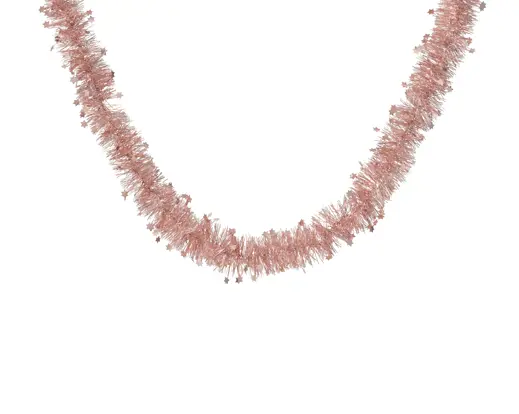 Decoris | Slinger Guirlande Pet Lametta Star Tinsel Poederroze Ø9x270cm