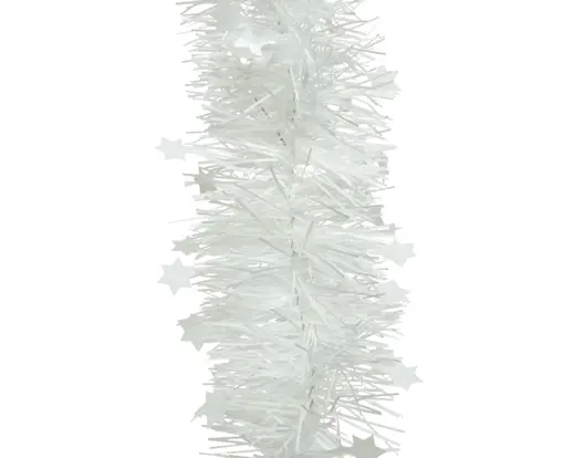 Decoris | Slinger Guirlande Pet Lametta Star Tinsel Winterwit Ø9x270cm