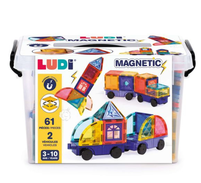 Ludi | Magnetische Blokken Voertuigen 61-delig 3-10Y