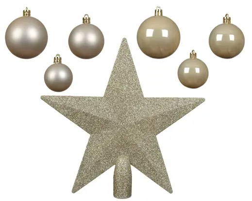 Decoris | Hangfiguur Decoratiepakket Parel Piek/Kerstballen 91-delig