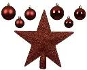 Decoris | Hangfiguur Decoratiepakket Ossenbloed Piek/Kerstballen 91-delig 
