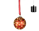 Decoris | Kerstbal Led Lamp Kerstrood/Warm Wit Ø19cm