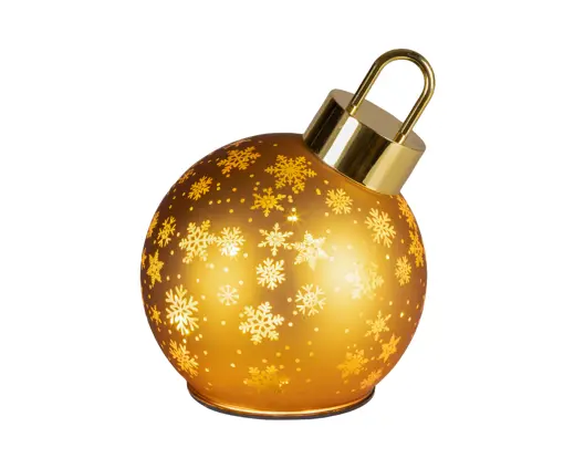 Lumineo | Lamp Led Draaiend Glas Goud/Warm Wit Ø18x23cm 