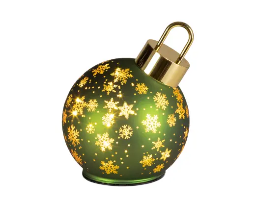 Lumineo | Lamp Led Draaiend Glas Groen/Warm Wit Ø14x18cm