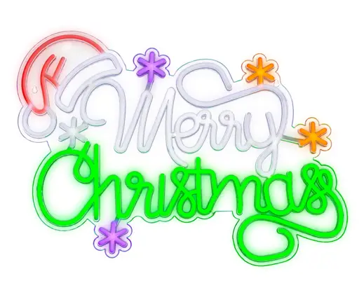 Lumineo | Verlichting LED Tekst Plastic "Merry Christmas" 1,4x63x41,5cm