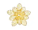 Lumineo | Verlichting Led Bloem Metaal Flashing Effect Goud/Warm Wit Ø28x9cm Buiten