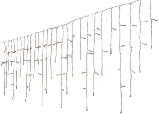 Lumineo | Verlichting Led Icicle Twinkle In/Outdoor 490 Leds Transparant/Multicolor Snoer Transparant 2000x50cm
