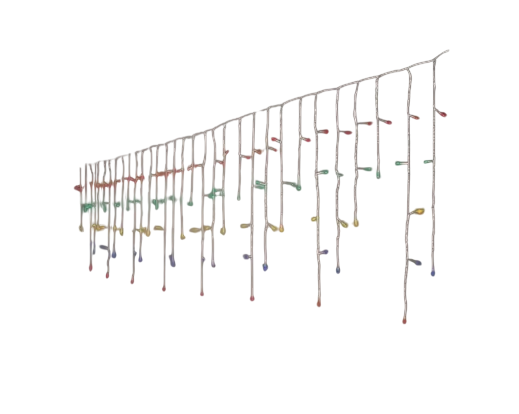 Lumineo | Verlichting Led Icicle Twinkle In/Outdoor 175 Leds Transparant/Multicolor Snoer Transparant 750x50cm