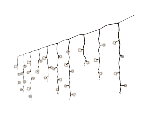 Lumineo | Verlichting Led Icicle Twinkle In/Outdoor Zwart/Warm Wit 1100x50cm