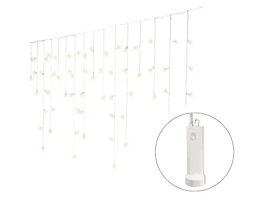 Lumineo | Verlichting Led Durawise Icicle Twinkel Effect 8 Functie Wit/Warm Wit 700x75cm Buiten