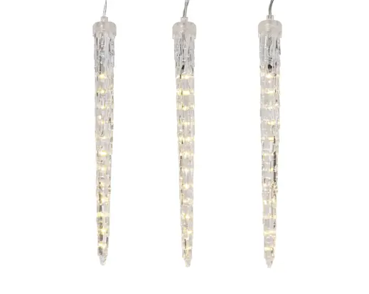 Lumineo | Verlichting Led Icicle Lights Sneeuwval Effect Transparent/Warm Wit 280cm Buiten