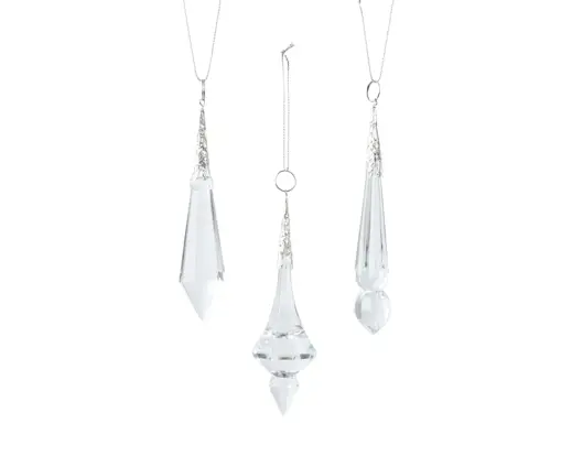 Decoris | Hangfiguur Kristal Iris Transparant Ø3x12,5cm Assortiment