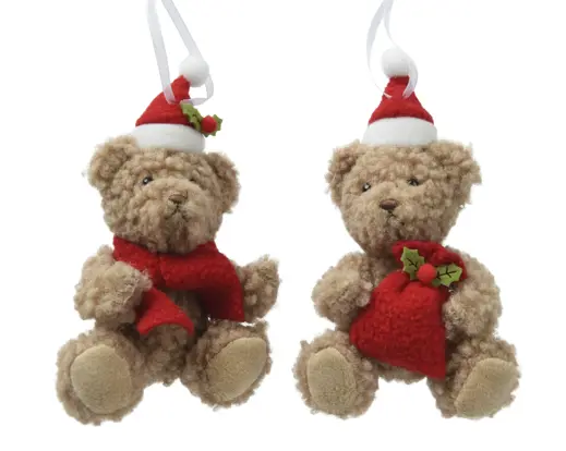 Decoris | Hangfiguur Beer Polyester Bruin 7x6x14cm Assortiment
