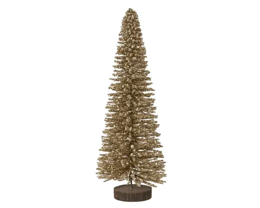 Decoris | Beeld Boom Bamboe Glitters op Voet Goud Ø14x39cm