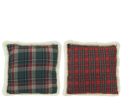 Decoris | Sierkussen Square Woven Fur 45x45x2.5cm Assortiment