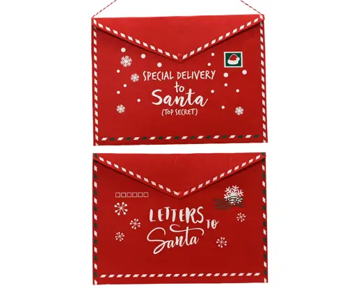 Decoris | Brief Polyester Rood 26x17cm Assortiment