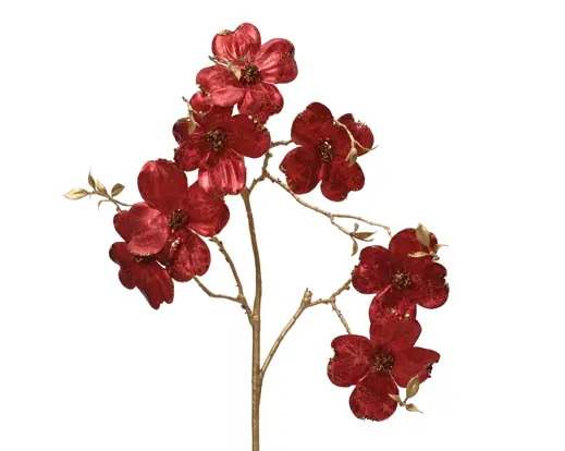 Decoris | Sierbloem Polyester Rood 24x3x90cm