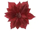 Decoris | Sierbloem op Clip Poinsettia Polyester Ø24x7cm
