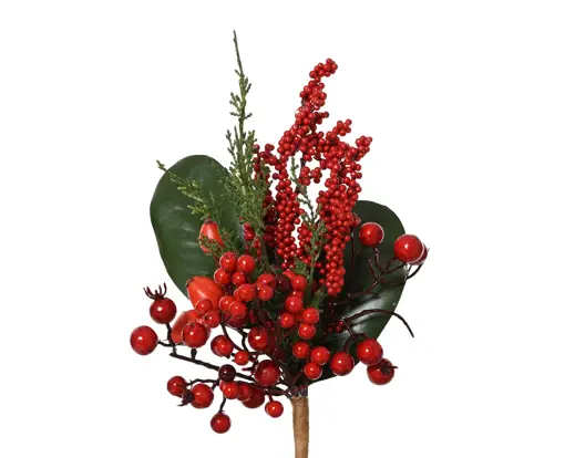 Everlands | Sierstuk Big Berry Groen/Rood 7x15x25cm