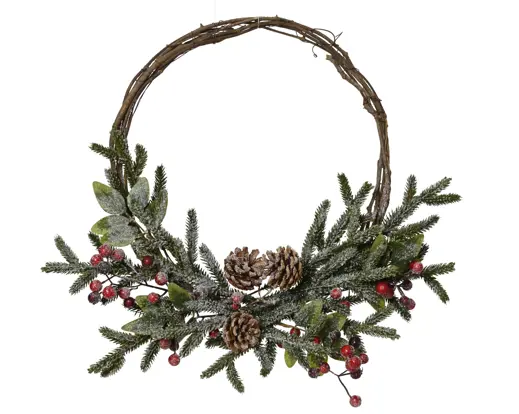 Everlands | Krans Berry Frosted Pinecones Ø40x9cm