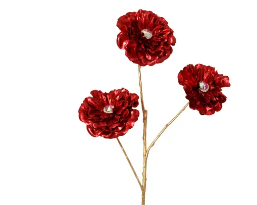 Decoris | Sierbloem Polyester Rood 20x20x72cm