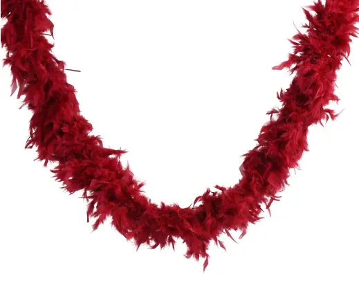 Decoris | Slinger Boa Veer Fluffy Rood Ø13x184cm