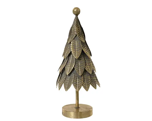 Decoris | Beeld Boom Ijzer Antique 3D Leaves Ø15x35cm