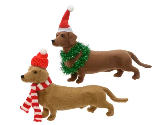 Decoris | Beeld Hond Plastic Hat 21,5x6x13cm Assortiment