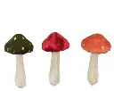 Decoris | Paddenstoel Polyester Fluweel op Clip Ø5x11cm Assortiment 2-pack