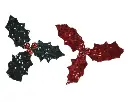 Decoris | Hulst op Clip Polyester Fluweel Groen/Rood Ø15x8cm Assortiment