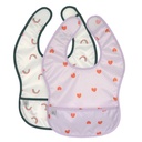 Laessig | Slabbetje Happy Rascals Heart Lavender Lightweight Velcrosluiting Bib 2-pack