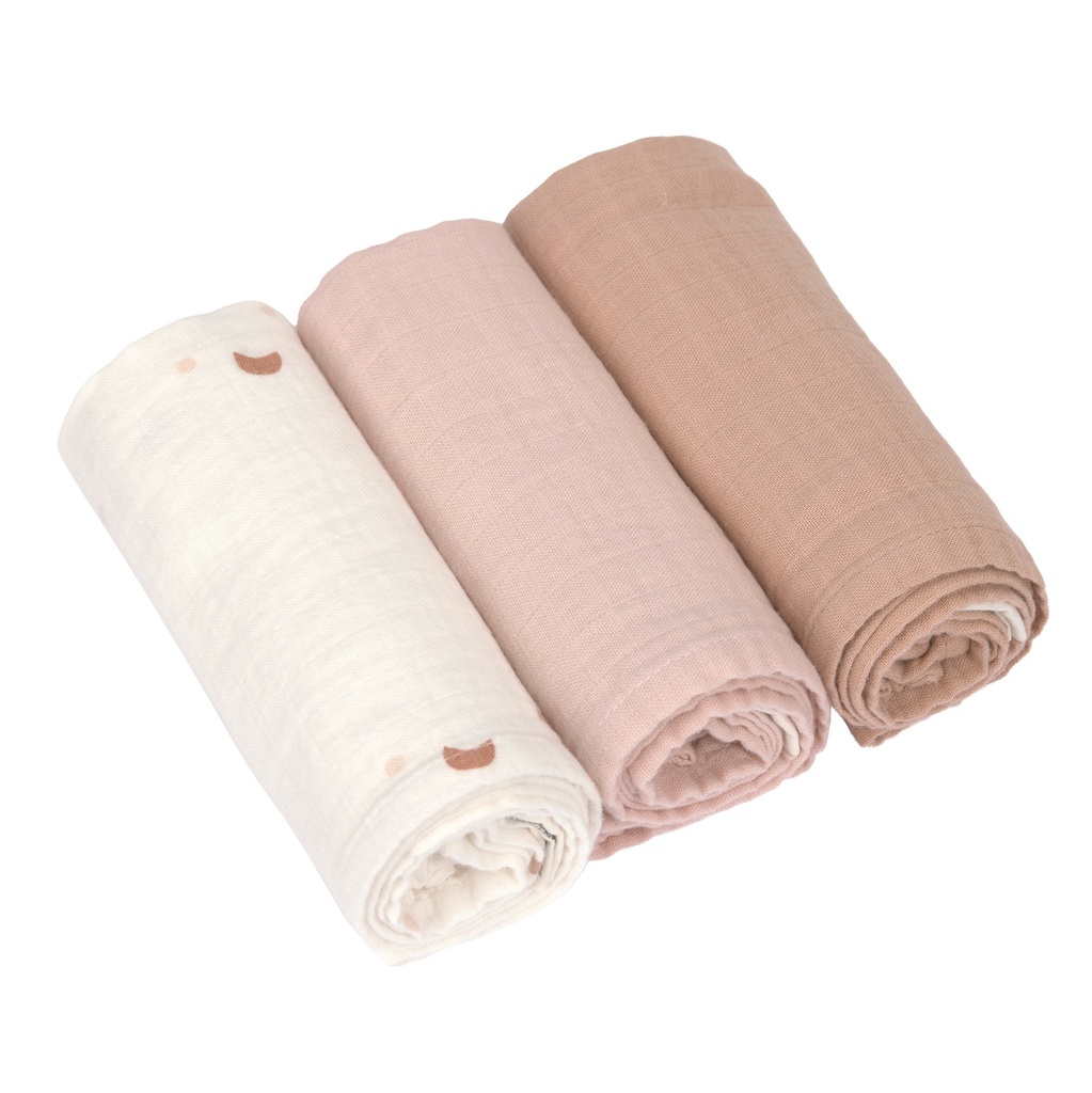 Laessig l Tetra Doek Cozy Loved Ones Macaron Swaddle & Burp Blanket 60x60cm 3-pack  
