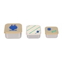 Laessig | Bewaarpotje Happy Trails Frog Snackbox Stainless Steel 3-pack