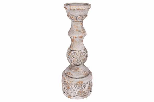 Cosy & Trendy | Kandelaar Cement Flower Creme Ø14x39,5cm