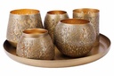 Cosy & Trendy | Giftset Theelichthouders Goud Ø30x10cm 6-delig