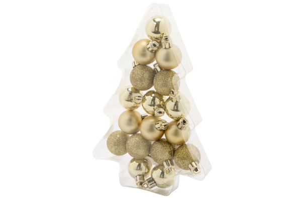 Cosy & Trendy | Kerstbal Mix Goud Kunststof Ø3cm 17-pack 