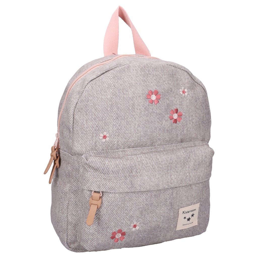 Kidzroom | Rugzak Blossom And Bows Grijs/Roze 31x26x9cm