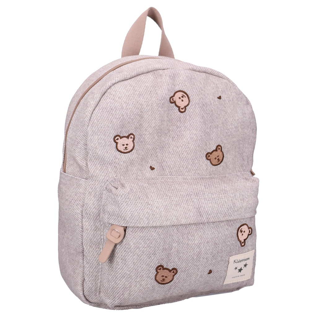 Kidzroom | Rugzak Blossom And Bows Beer Grijs/Beige 31x26x9cm