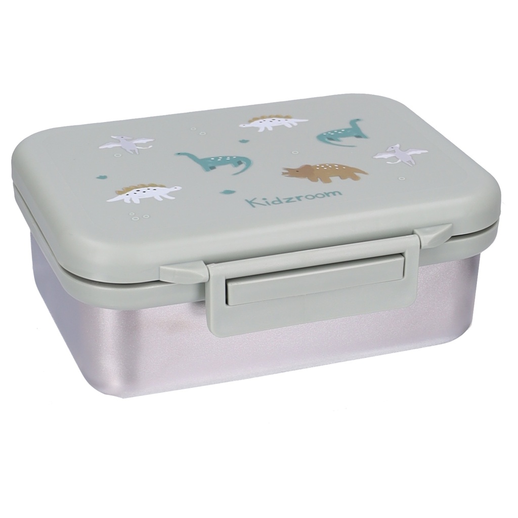 Kidzroom | Brooddoos Small Talk RVS+PP Groen 14x18x7cm