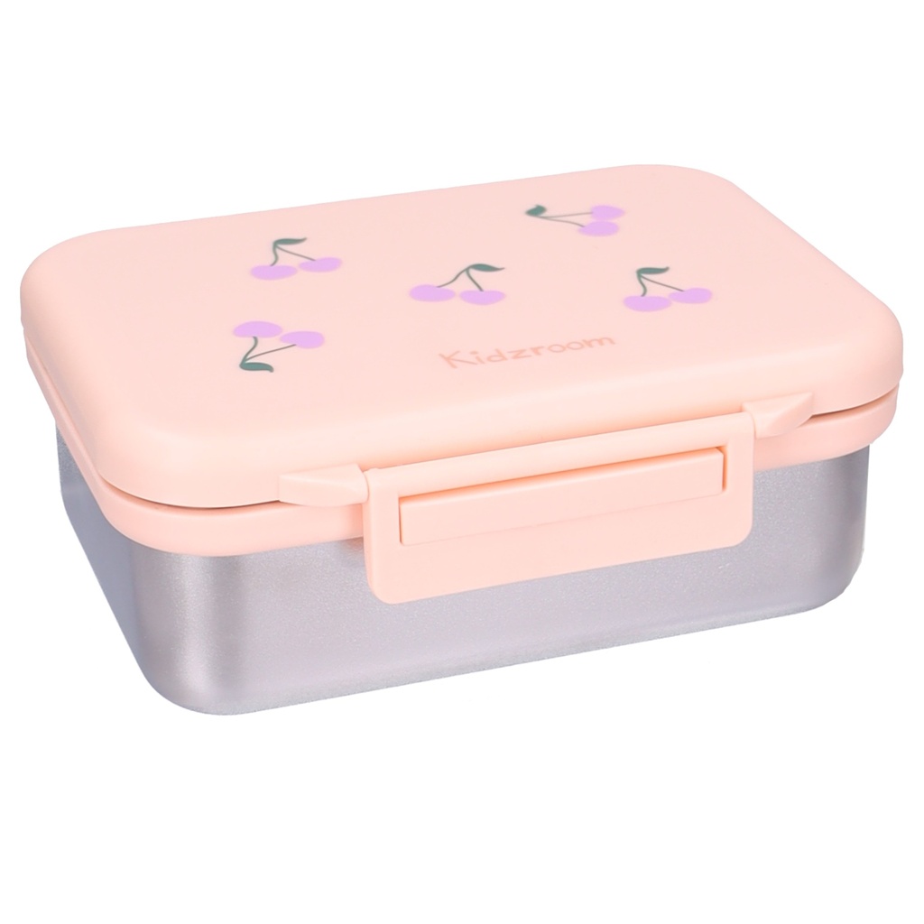 Kidzroom | Brooddoos Nostalgia RVS+PP Roze 14x18x7cm