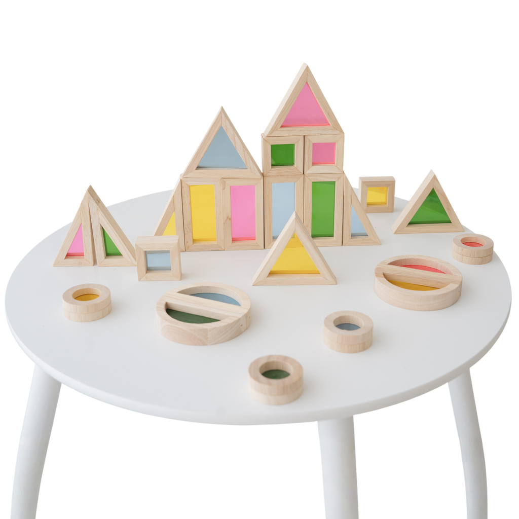 Sense2Play | Sensorisch Speelgoed Rainbow Wooden Window Blocks Lumi’Sky +36m